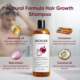 EXCALVO Shampoo with red onion ingredient signals growth-supporting components
