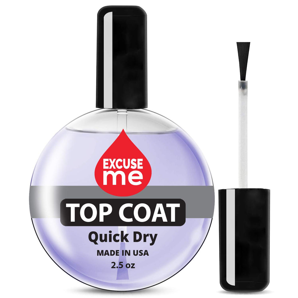EXCUSE ME top coat bottle pouring for fast-drying color seal