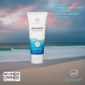 Ingredients graphic for Exershield showing aloe, shea butter, plant oils