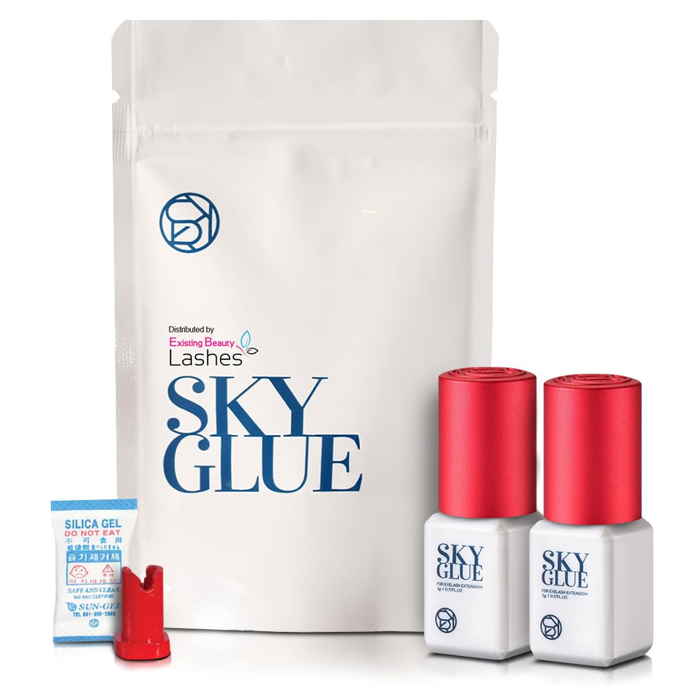 Existing Beauty Sky Glue S+ eyelash extension glue bottle front for professional use