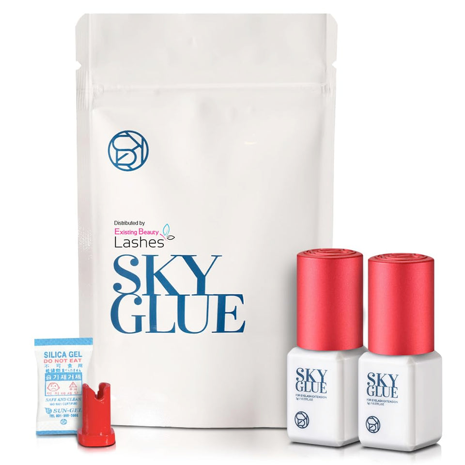 Existing Beauty Sky Glue S+ eyelash extension glue bottle front for professional use
