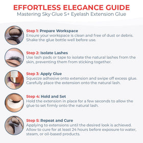 Existing Beauty Sky Glue S+ eyelash glue bottle side view in compact 5 ml packaging