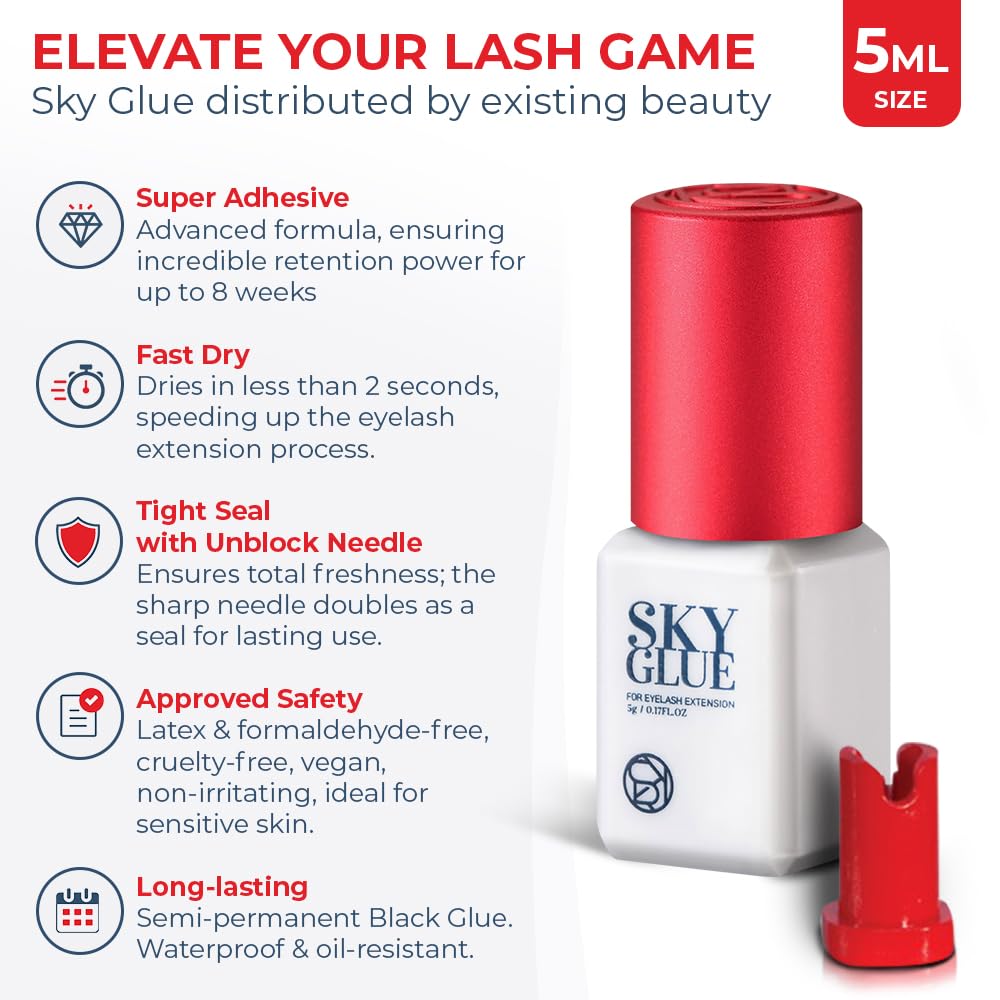 Two-pack box of Existing Beauty Sky Glue S+ for lash technicians