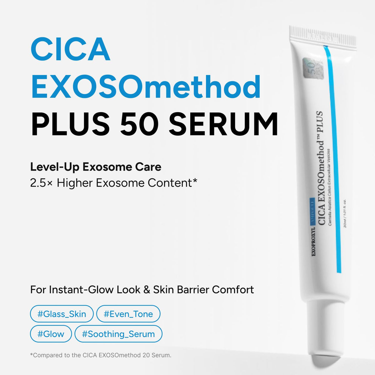 EXOPROXYL CICA Exosome 50 Serum dropper highlighting precise application