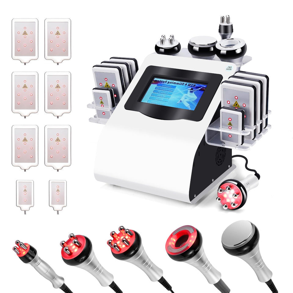 Expbom Body Machine front view in white, versatile for facial and full-body massage.