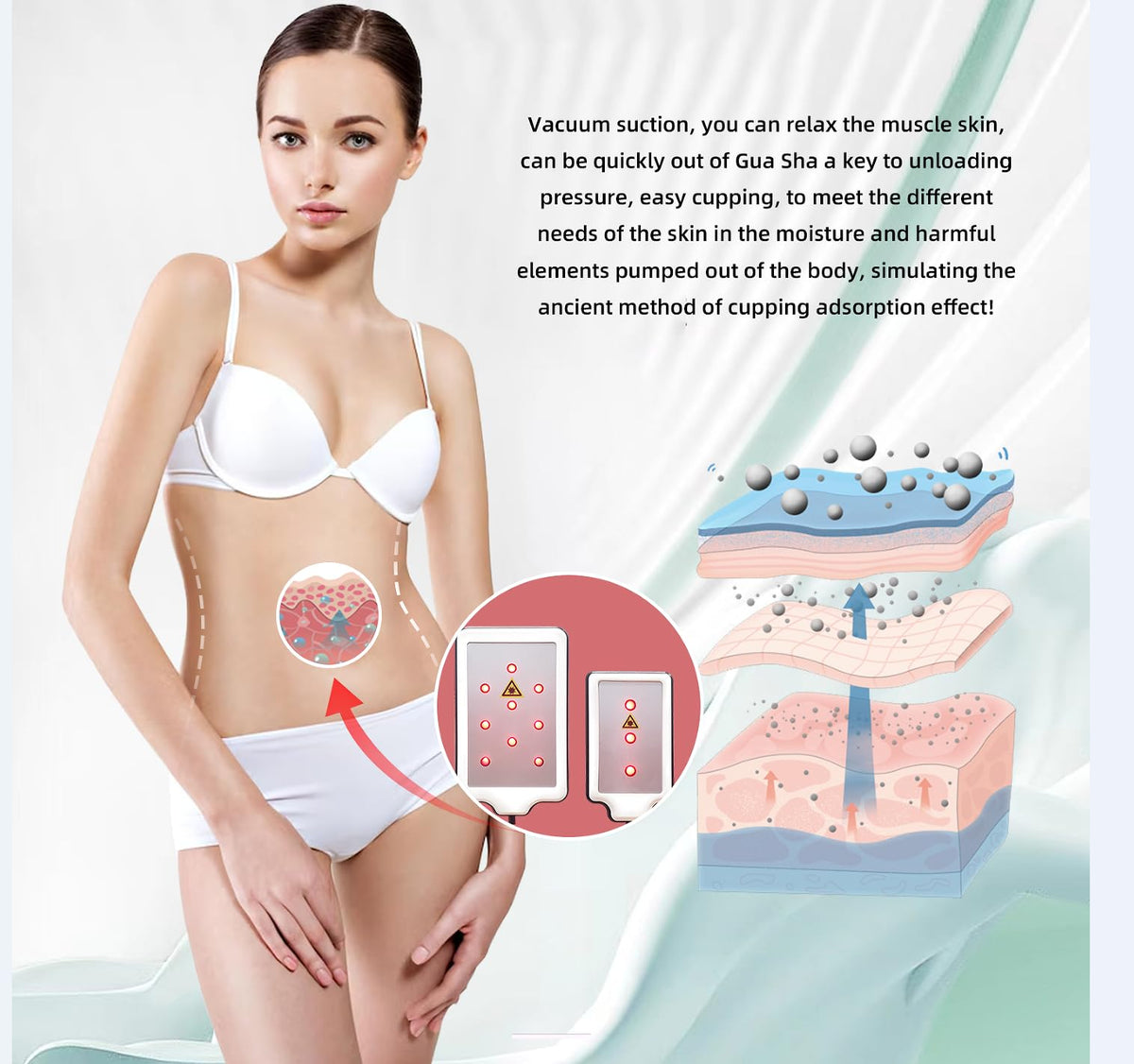 Expbom Body Machine touchscreen UI demonstrating easy mode control for personalized sessions.