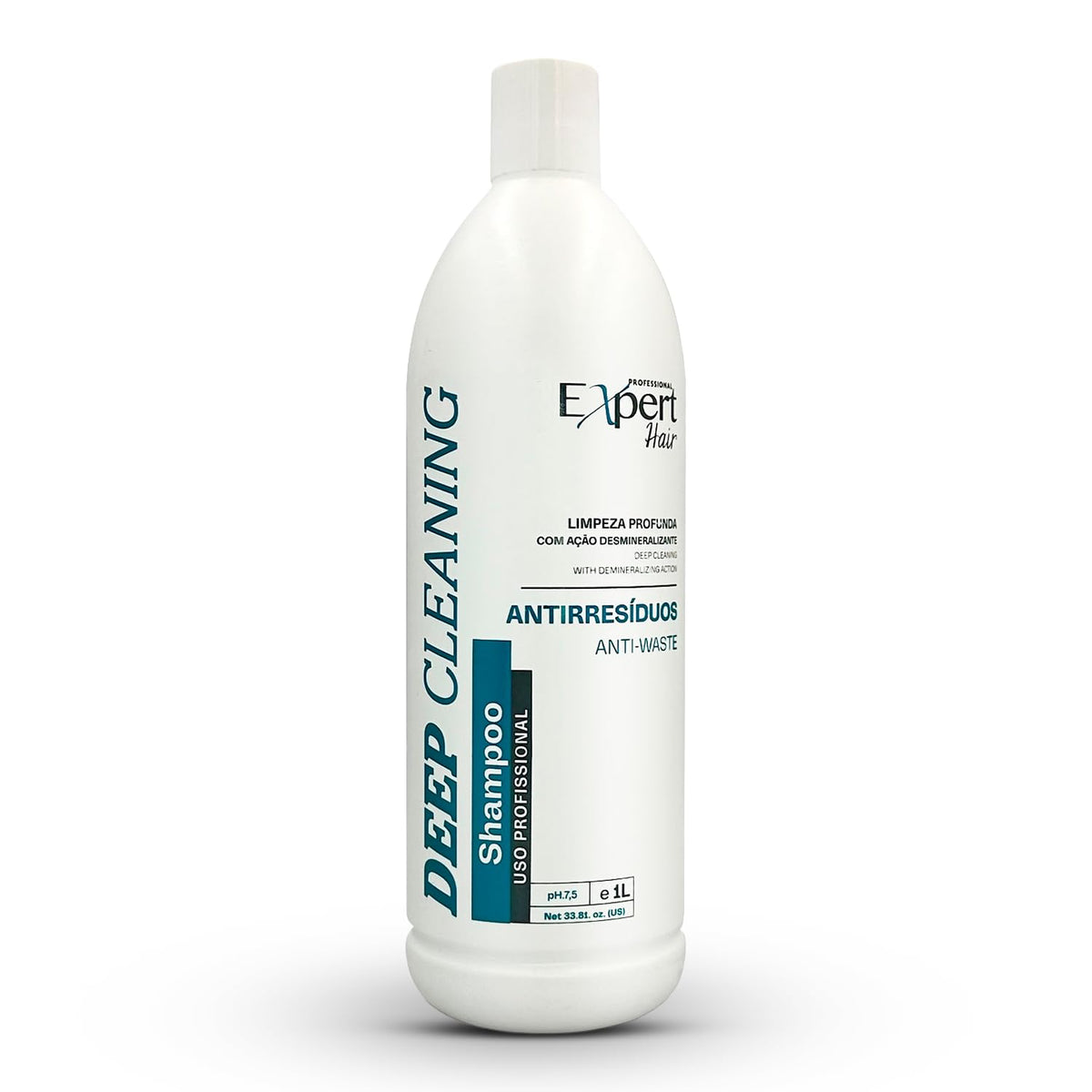 Expert Hair Anti-Residue Shampoo bottle showing deep cleansing and color-safe results.