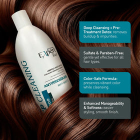 Close-up of the label highlights sulfate-free formula for gentle scalp care.