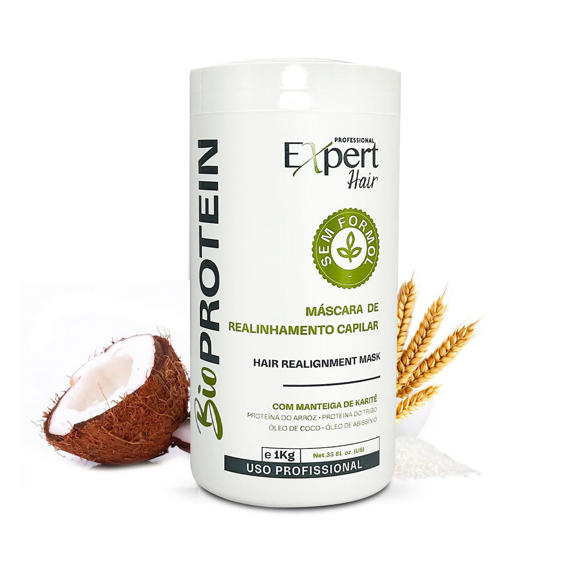 Expert Hair Bio Protein Botox Treatment packaging highlights a formaldehyde-free formula for safe smoothing.