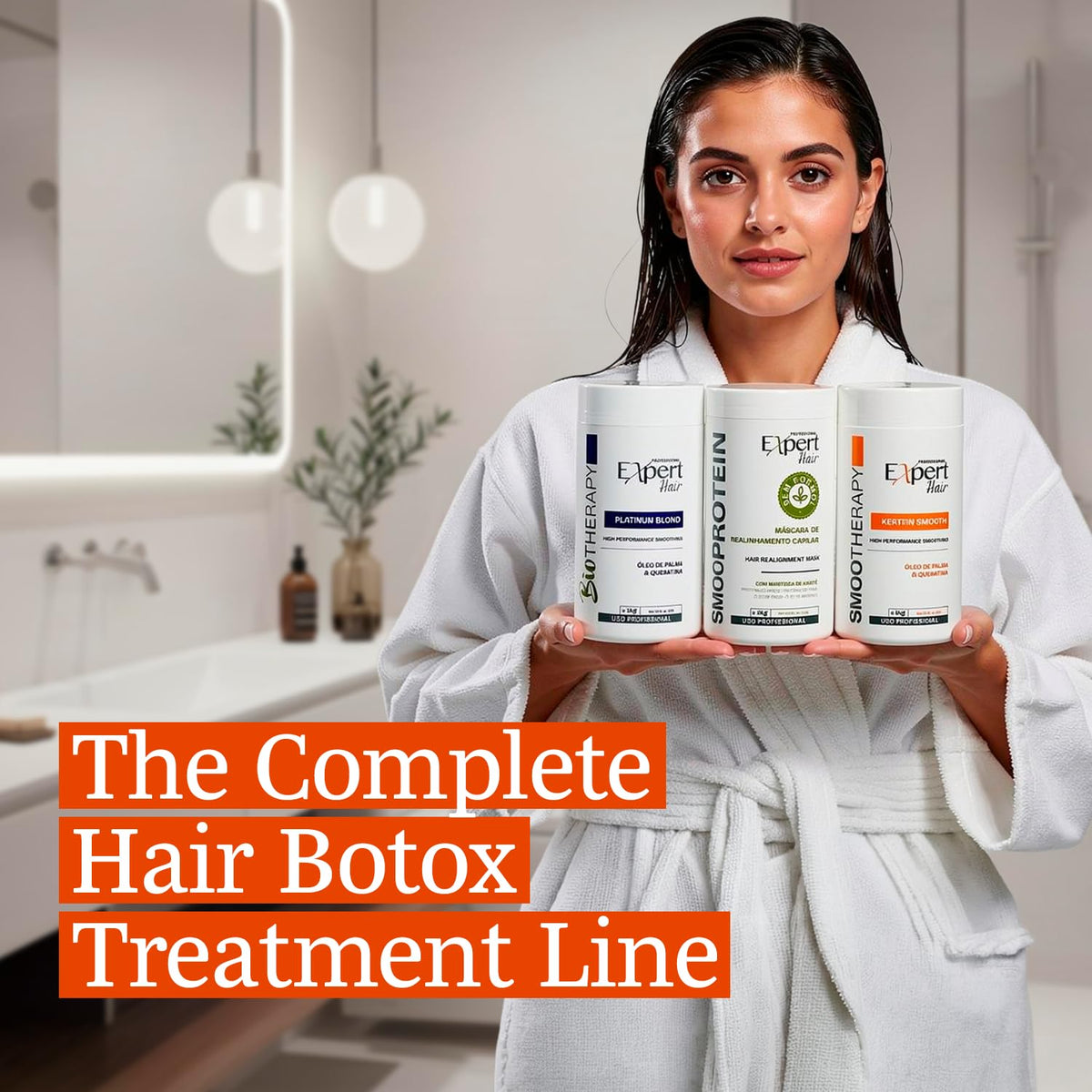 Sleek packaging helps identify Expert Hair Keratin Smooth Botox for professionals and consumers.
