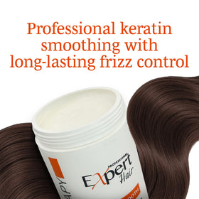 UV shield in Expert Hair Keratin Smooth Botox protects texture from sun exposure.