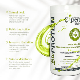 Organic keratin blend with Shea Butter and Coconut Oil from Expert Hair nourishes and softens hair.