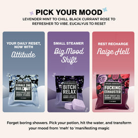 Explicit Essentials Lavender Mint steamer in action for a calming shower ritual.