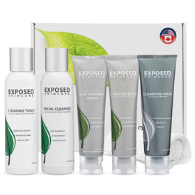 Exposed Skin Care acne kit face wash bottle for unclogging pores and refreshing skin