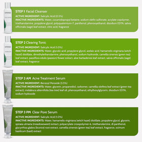 Exposed Skin Care Basic Acne Treatment Kit daily routine close-up shows simple teen and adult acne care