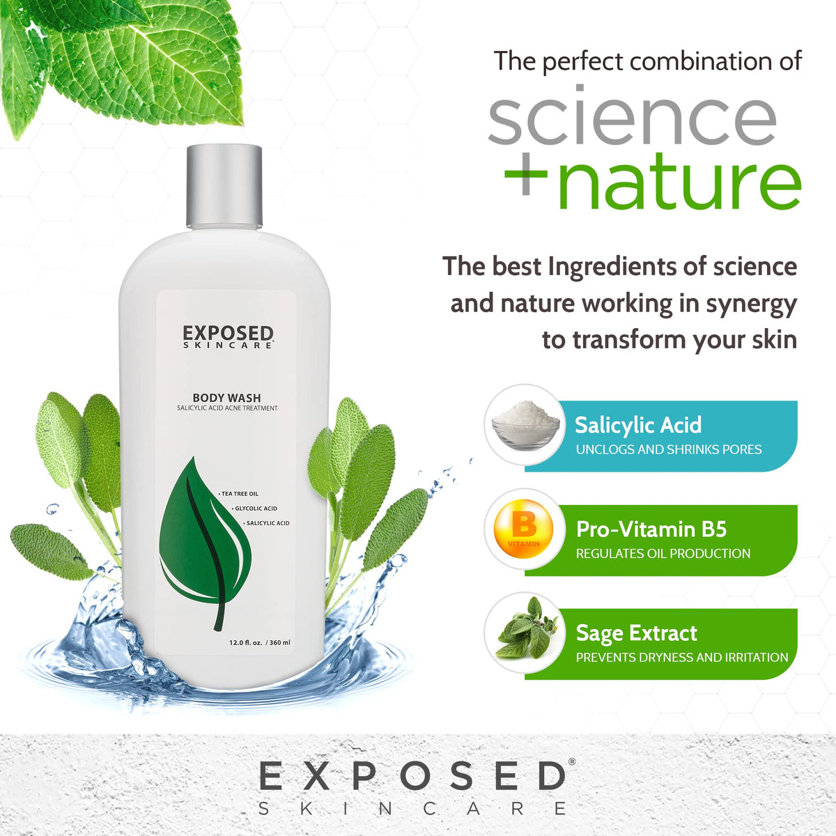 Exposed Skin Care pump-dispense action captured for easy daily use