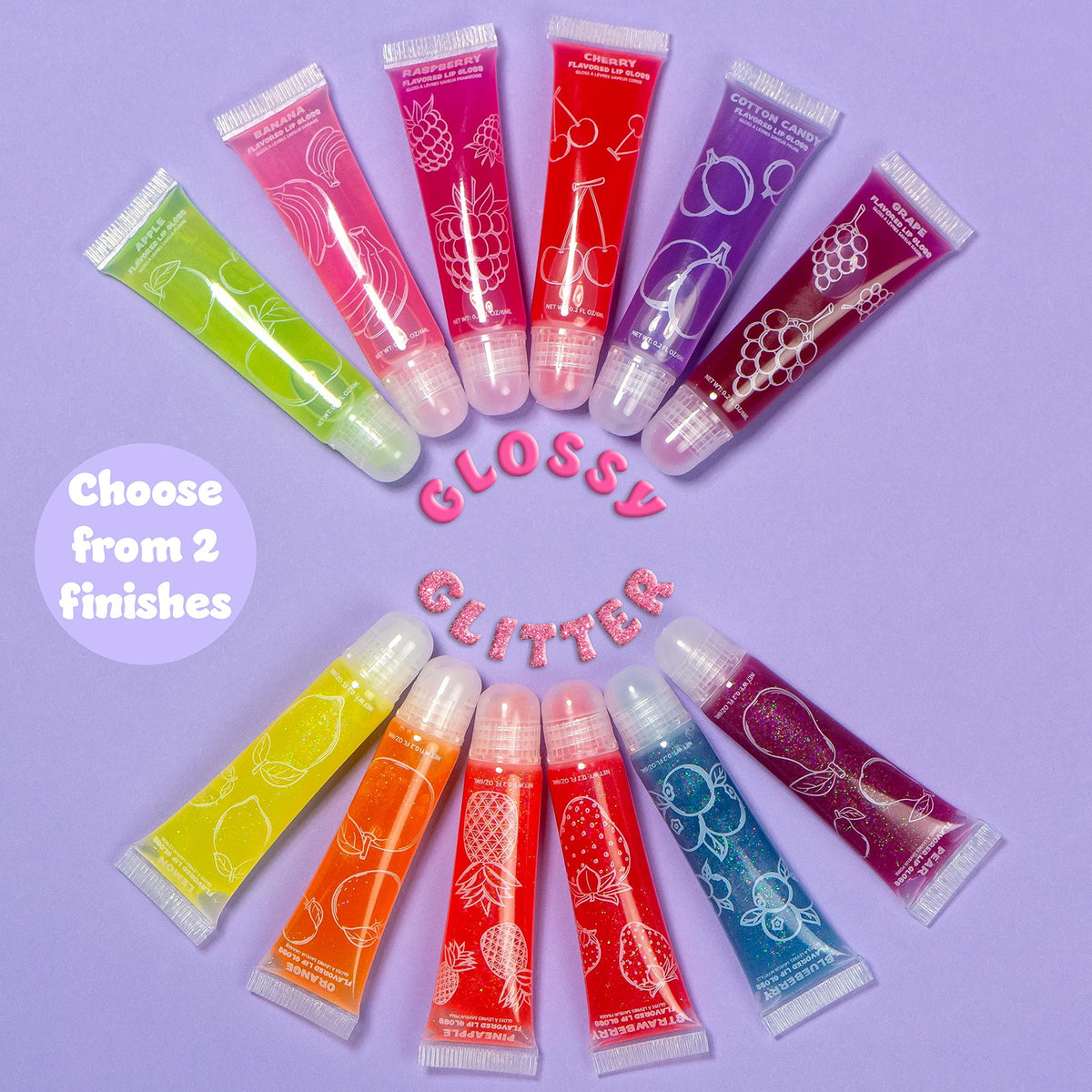 EXPRESSIONS 24-pack lip gloss pineapple flavor offers bright color for summer looks