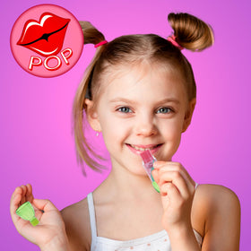 EXPRESSIONS 8pc Pop Gloss peach flavor with retractable bottle cap for easy application