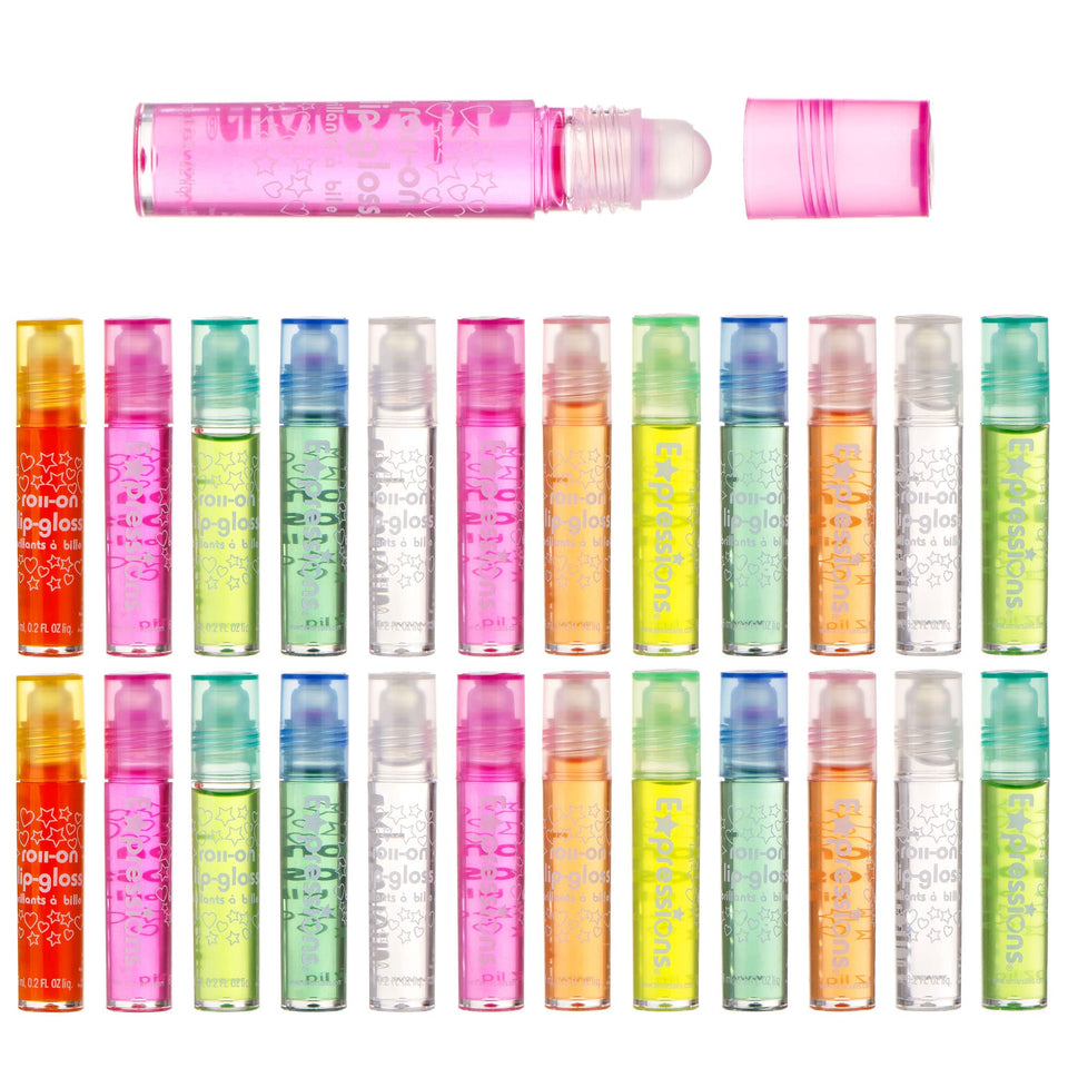 Expressions girl 24pc lip gloss set in case for on-the-go touch-ups