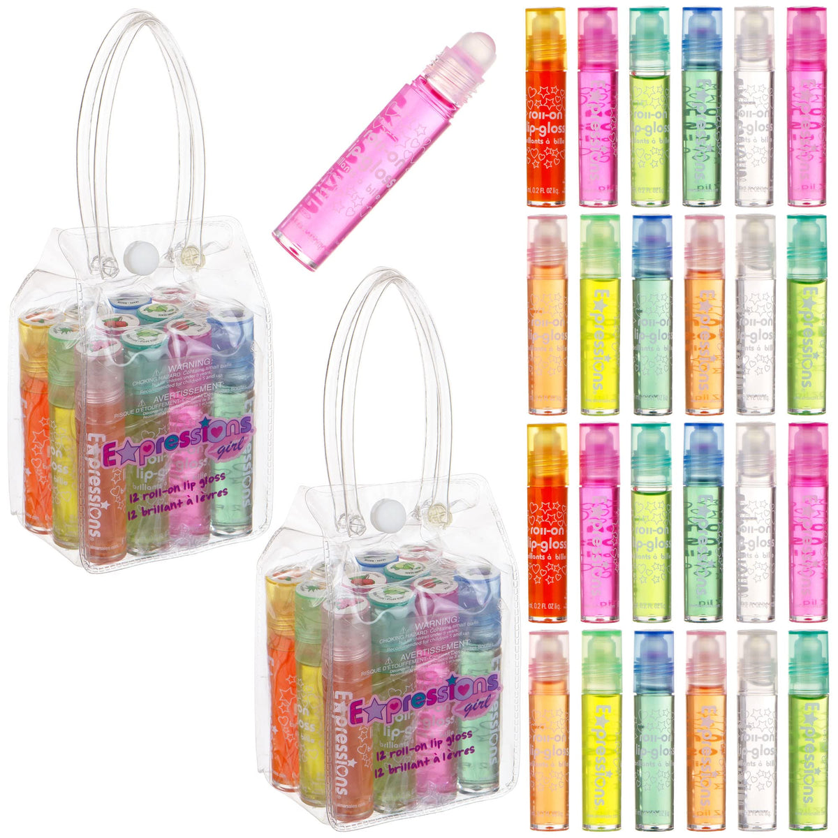Expressions girl carrying case with handle keeps glosses organized for kids