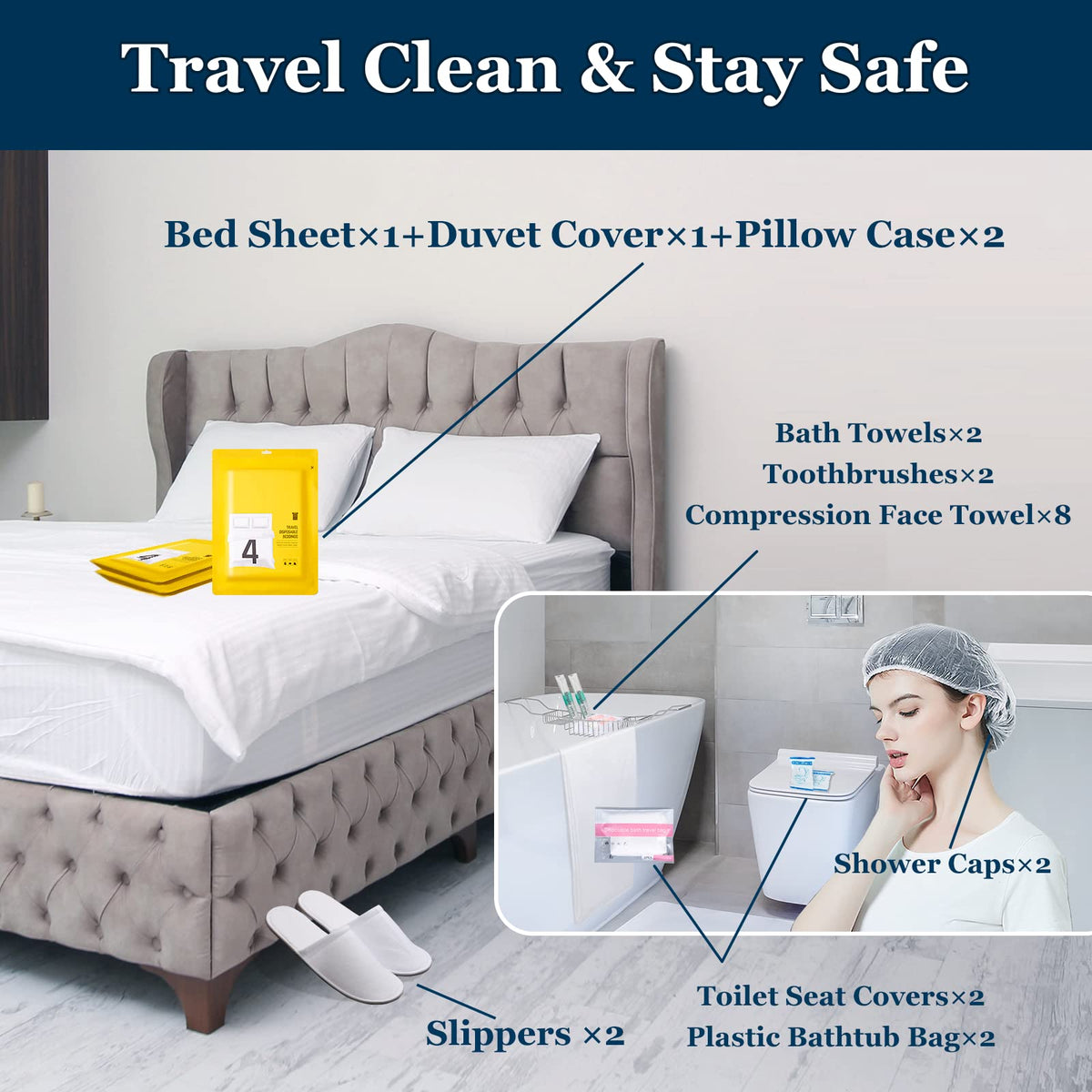 Extguds shower caps for travel, keeps hair dry on the go.