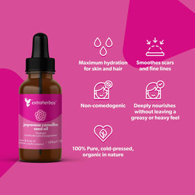 Extraherbos Camellia Oil pre-shampoo treatment application.