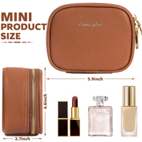 Extrei Gent mini makeup bag with LED mirror in open state for detailed view.