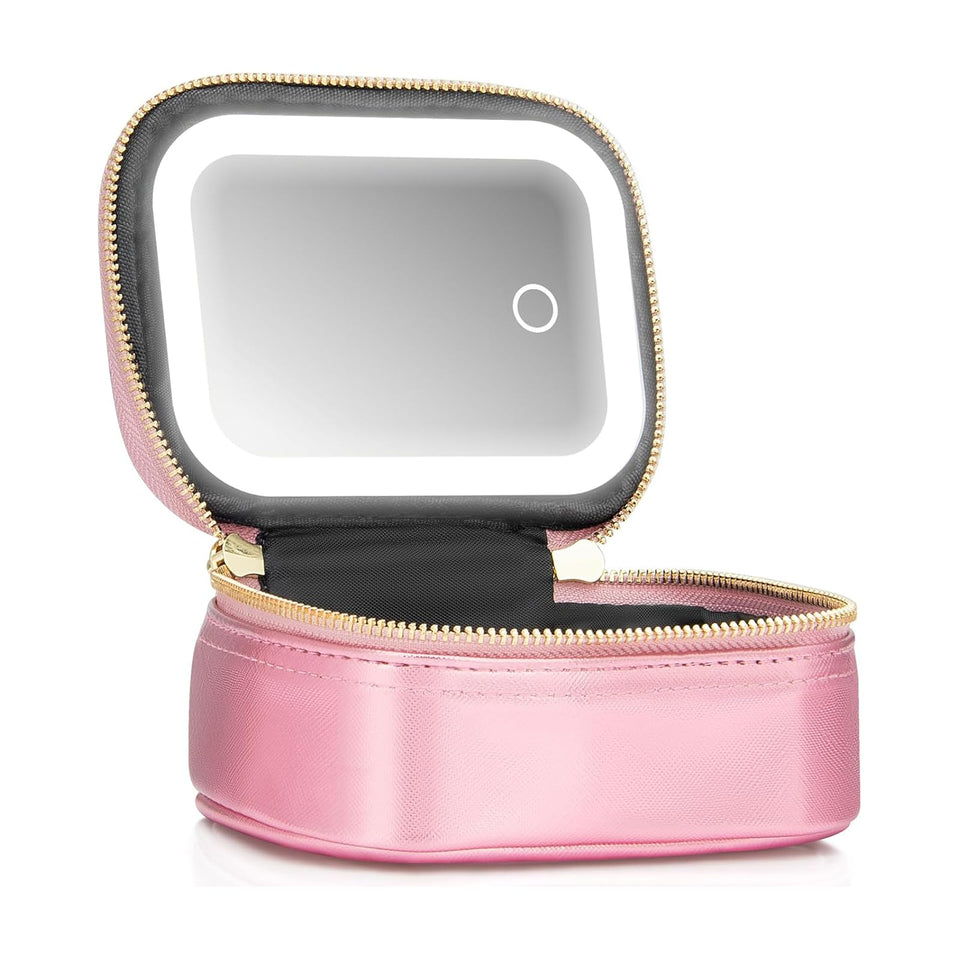 Extrei Gent mini makeup bag with LED mirror, compact and portable for on-the-go touch-ups.