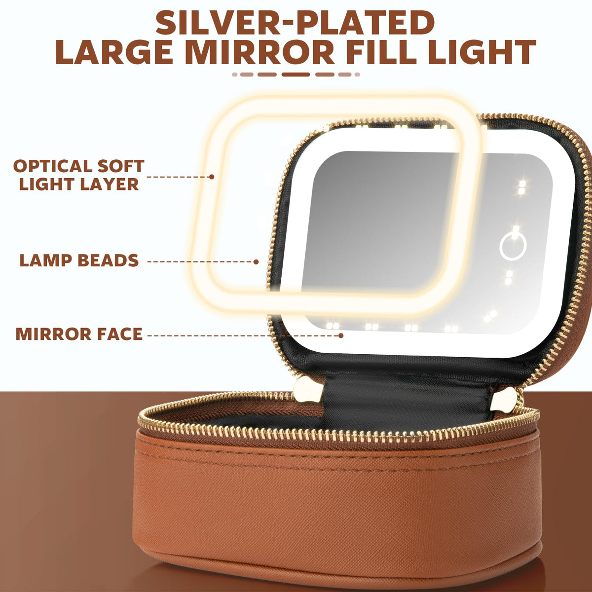 Extrei Gent makeup bag with detachable mirror for flexible use.