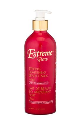 Extreme Glow strong lightening beauty milk bottle for everyday use and hydration.