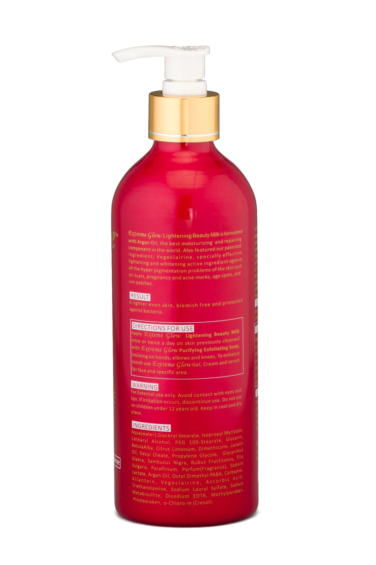 Extreme Glow strong lightening beauty milk cream swirl promotes smooth, even-feel skin.