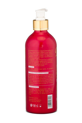 Extreme Glow strong lightening beauty milk packaging closeup showcases quality and sophistication.
