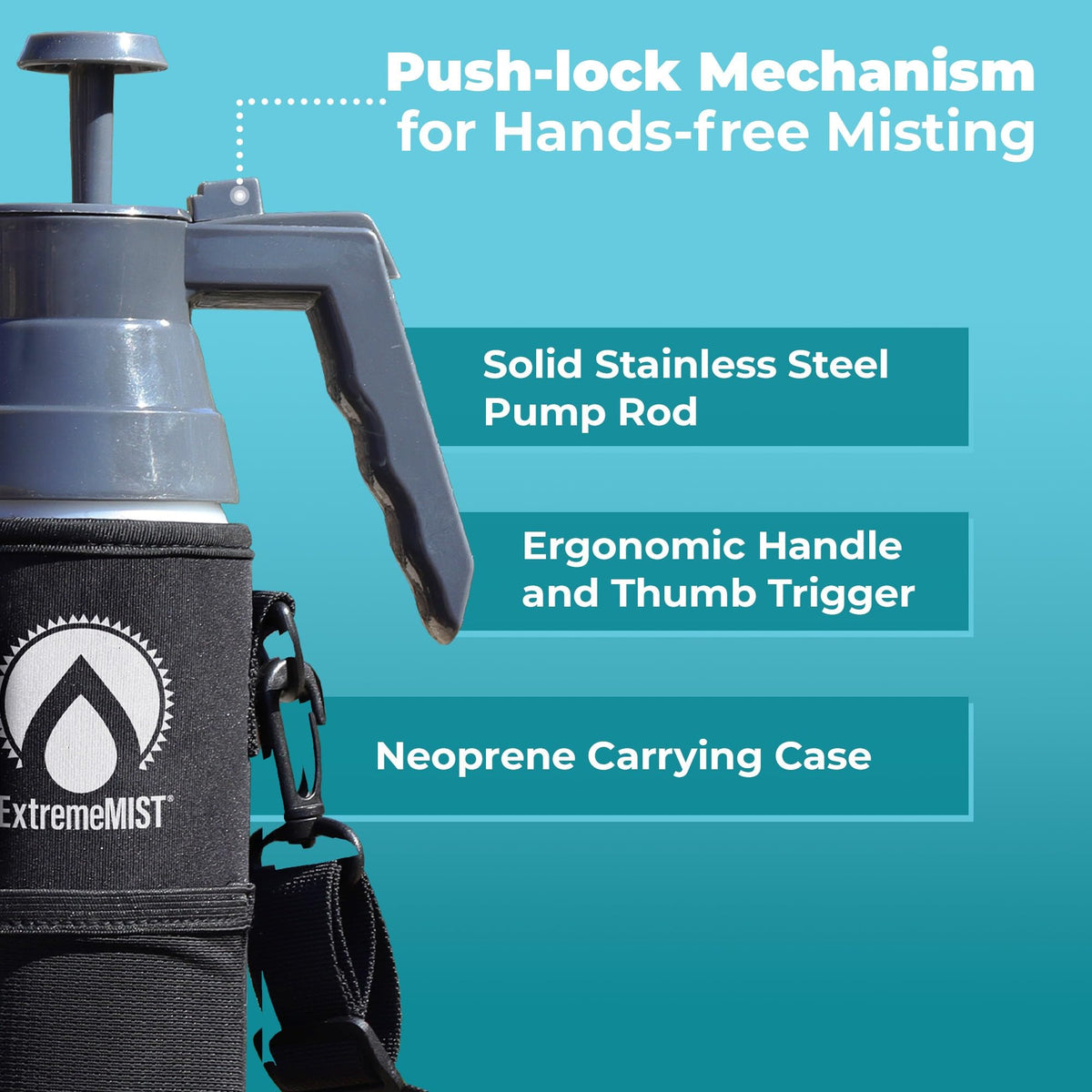EXTREMEMIST BeCOOL Mister mist nozzle delivers precise, refreshing spray.