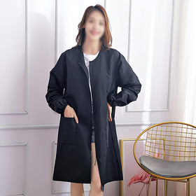 Exttlliy easy-care smock for quick cleanup after shifts.