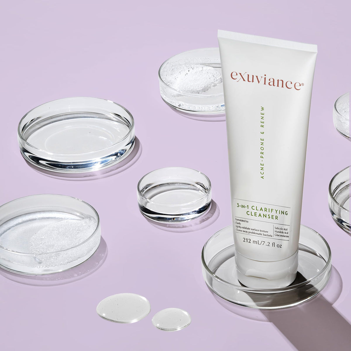 EXUVIANCE 3-in-1 Clarifying Cleanser soothing tea tree oil nourishes skin texture
