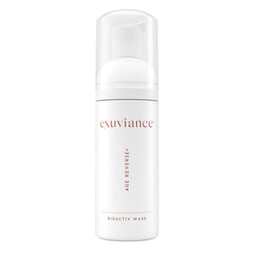 EXUVIANCE Age Reverse foaming cleanser gently exfoliates while removing makeup.