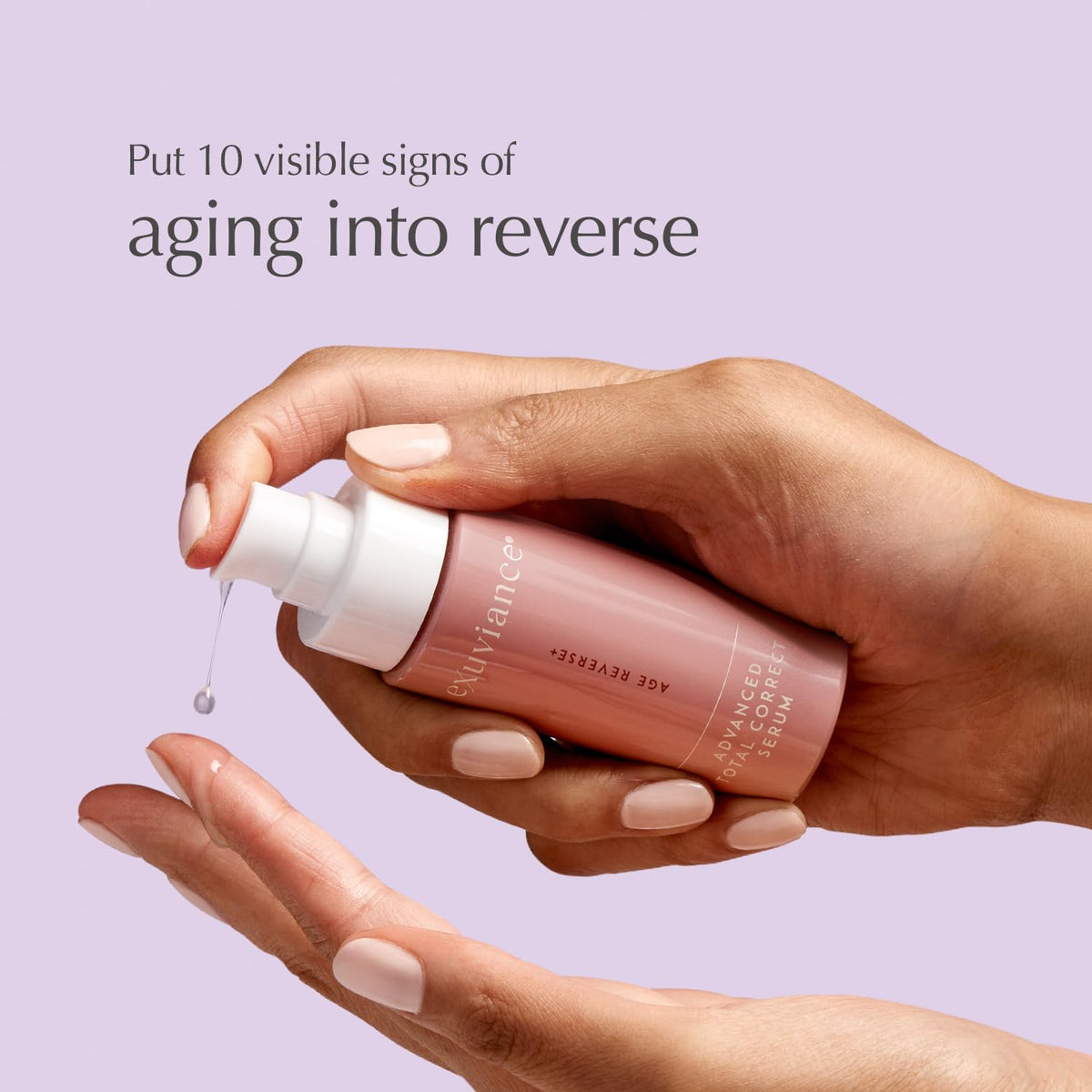 EXUVIANCE Age Reverse glow close-up demonstrating brighter, more even tone