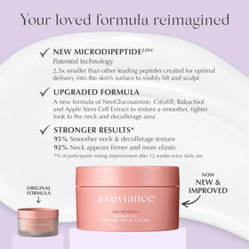 EXUVIANCE Age Reverse neck cream texture close-up showing a smooth, non-greasy finish