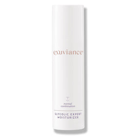 Exuviance Glycolic Expert Moisturizer bottle delivering daily lightweight hydration.