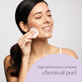 EXUVIANCE ingredients graphic shows glycolic, mandelic, gluconolactone for balanced resurfacing