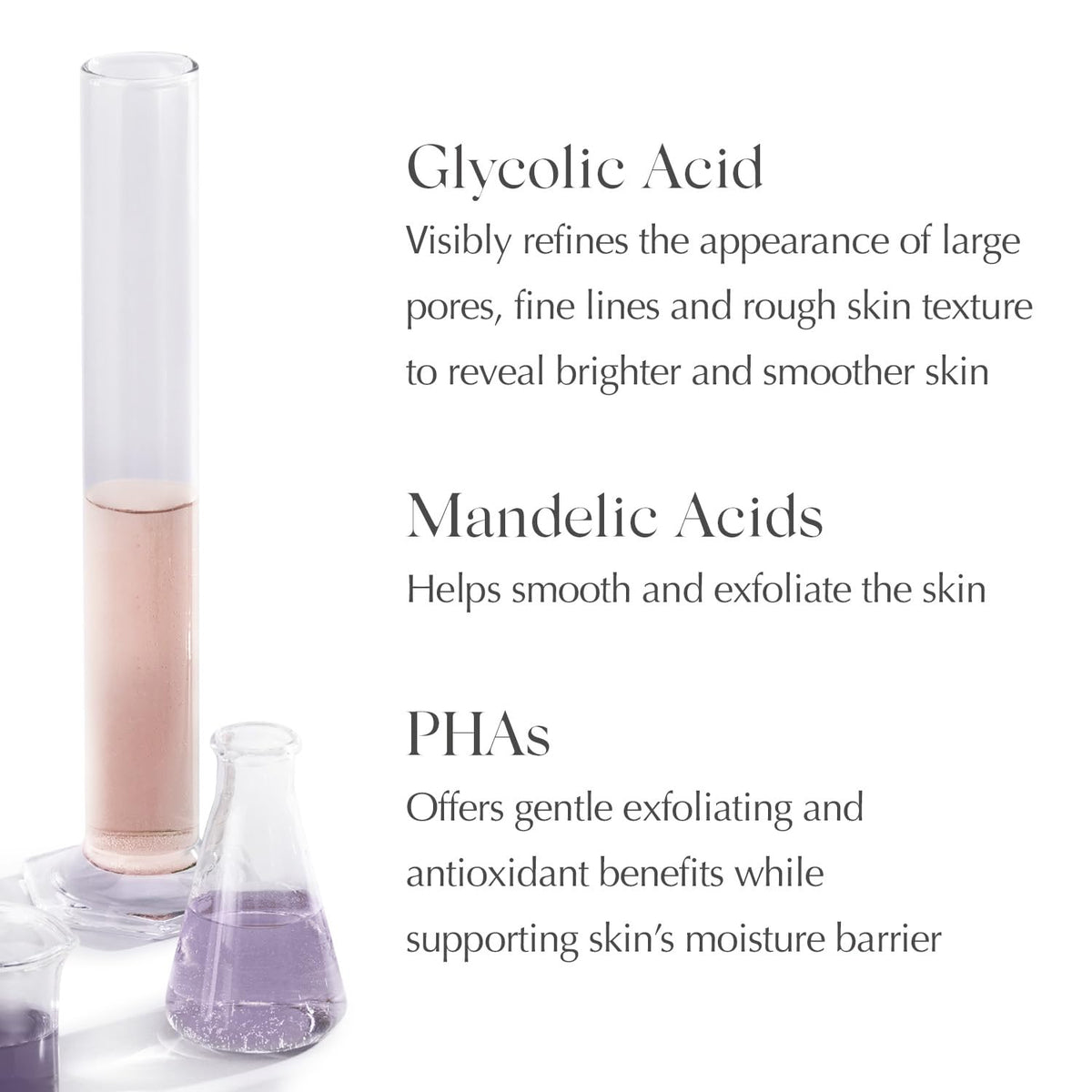 EXUVIANCE texture close-up indicates smoothing and a healthy glow