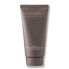 EXUVIANCE triple microdermabrasion polish bottle and crystals for smoother skin texture.