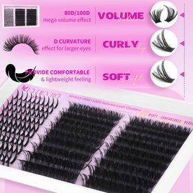EYDEVRO 80D 100D high-density volume clusters create lush lashes.