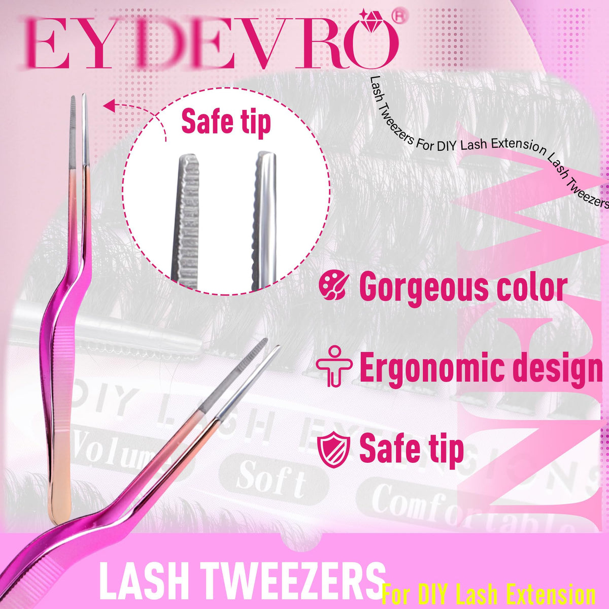 EYDEVRO DIY lash extension steps guide for easy learning