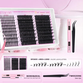 EYDEVRO lash tweezers and brushes enable precise cluster placement.