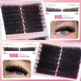 EYDEVRO left and right eye cluster lashes simplify application and save time