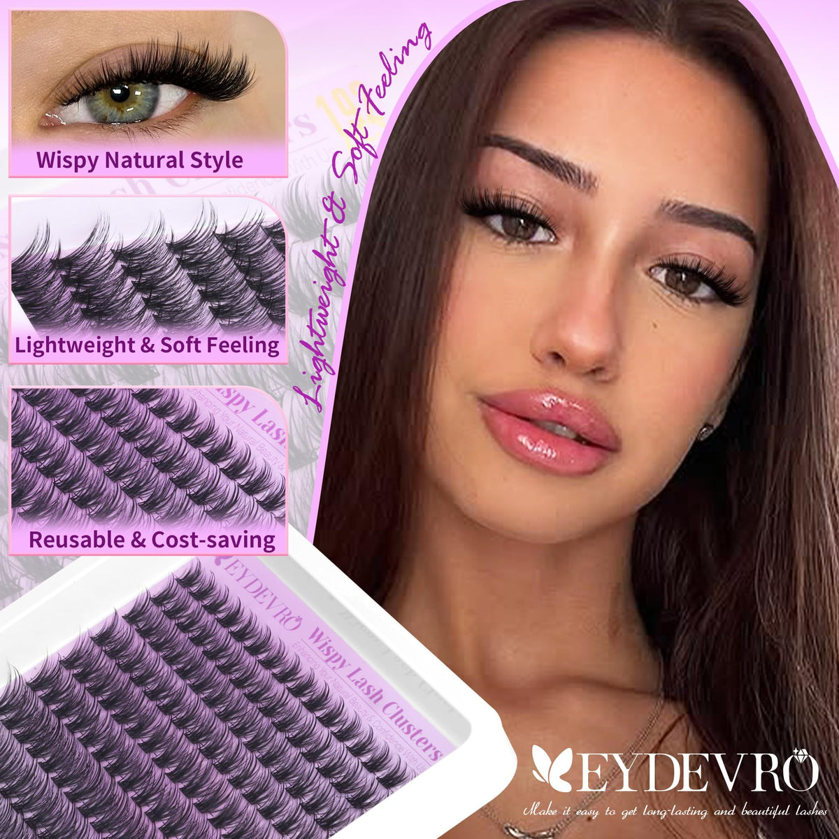 EYDEVRO salon-quality synthetic fibers ensure lightweight comfort and long-lasting wear