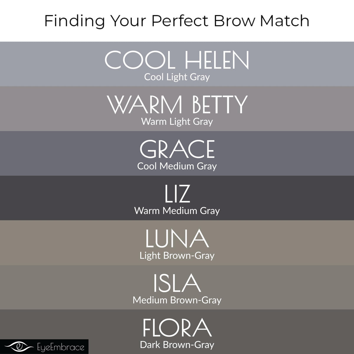 Eye Embrace Luna Classic spoolie brush blending brow hairs into natural shape.