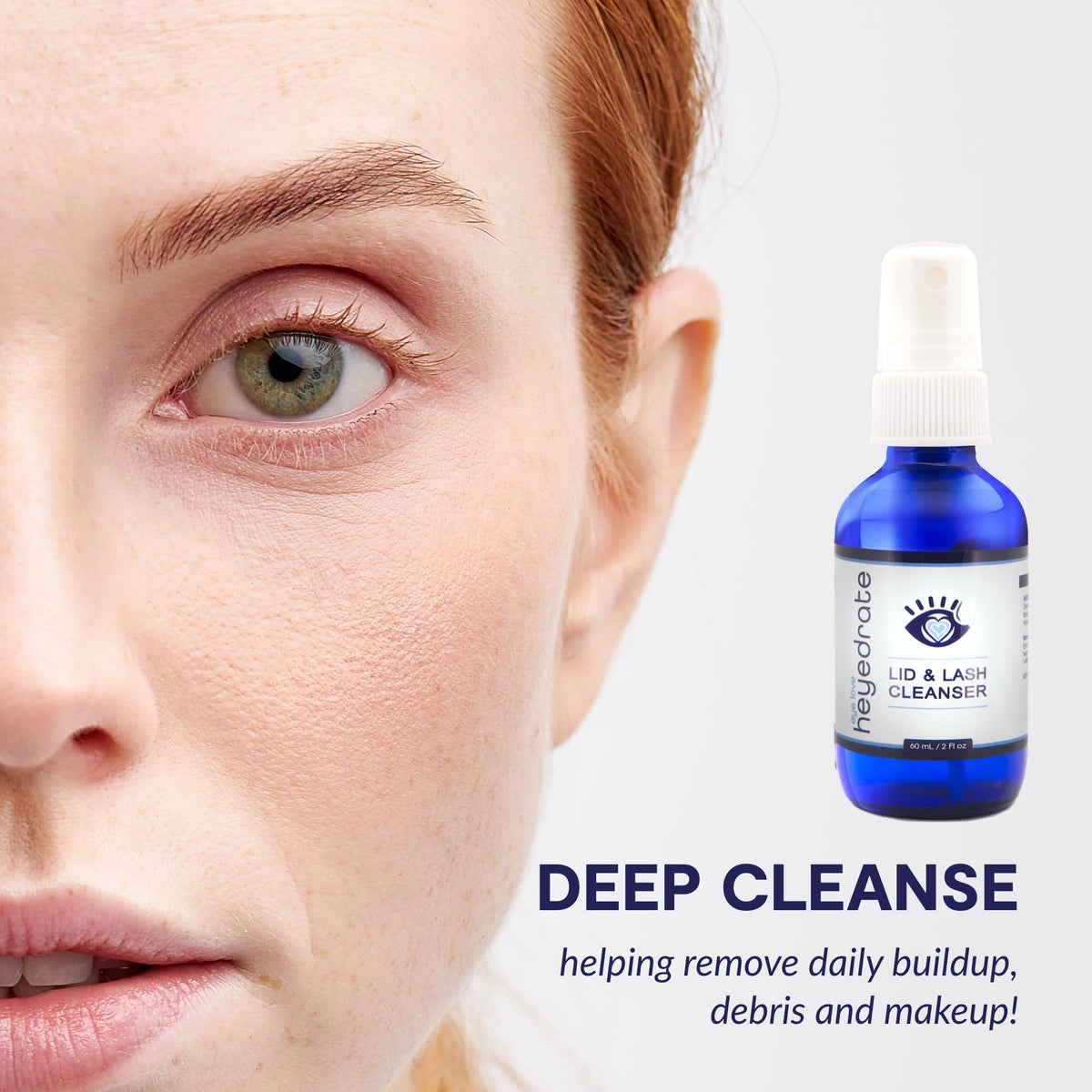 Eye Love pump bottle during lash line application.