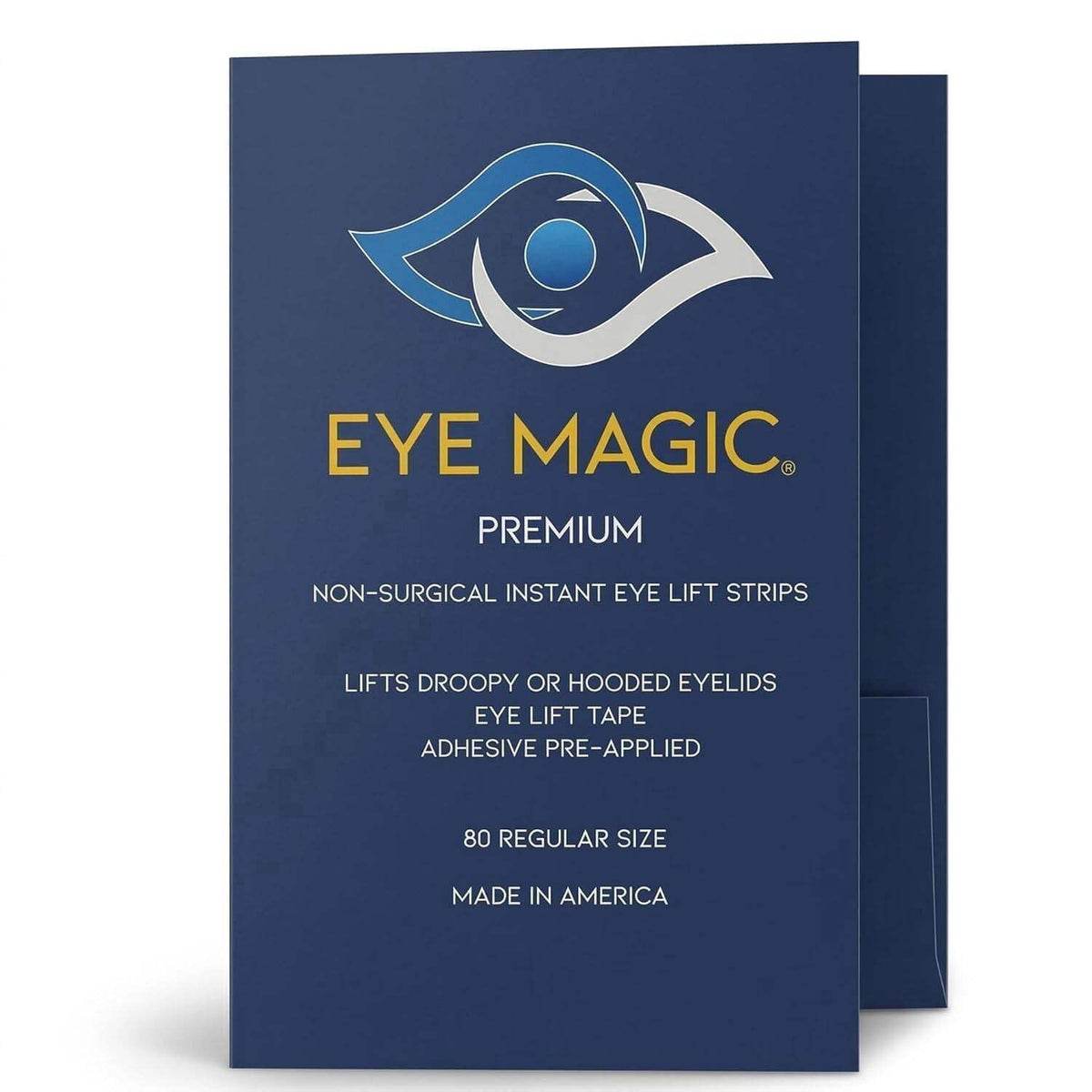 Eye Magic Premium Eye Lift Strips refill pack for medium lids with hypoallergenic adhesive.